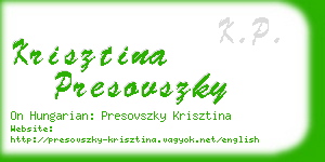 krisztina presovszky business card